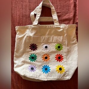 BAGGU Embroidered Canvas Tote Bag